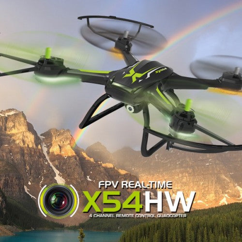 Original Syma X54HW With Wifi FPV HD Camera 2.4G 4CH 6Axis Barometer Set Height Headless Mode RC Quadcopter Black
